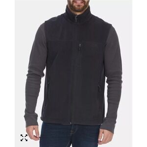 EMS Men's Sz L Large Fleece Vest Black Full Zip Outdoor Hiking